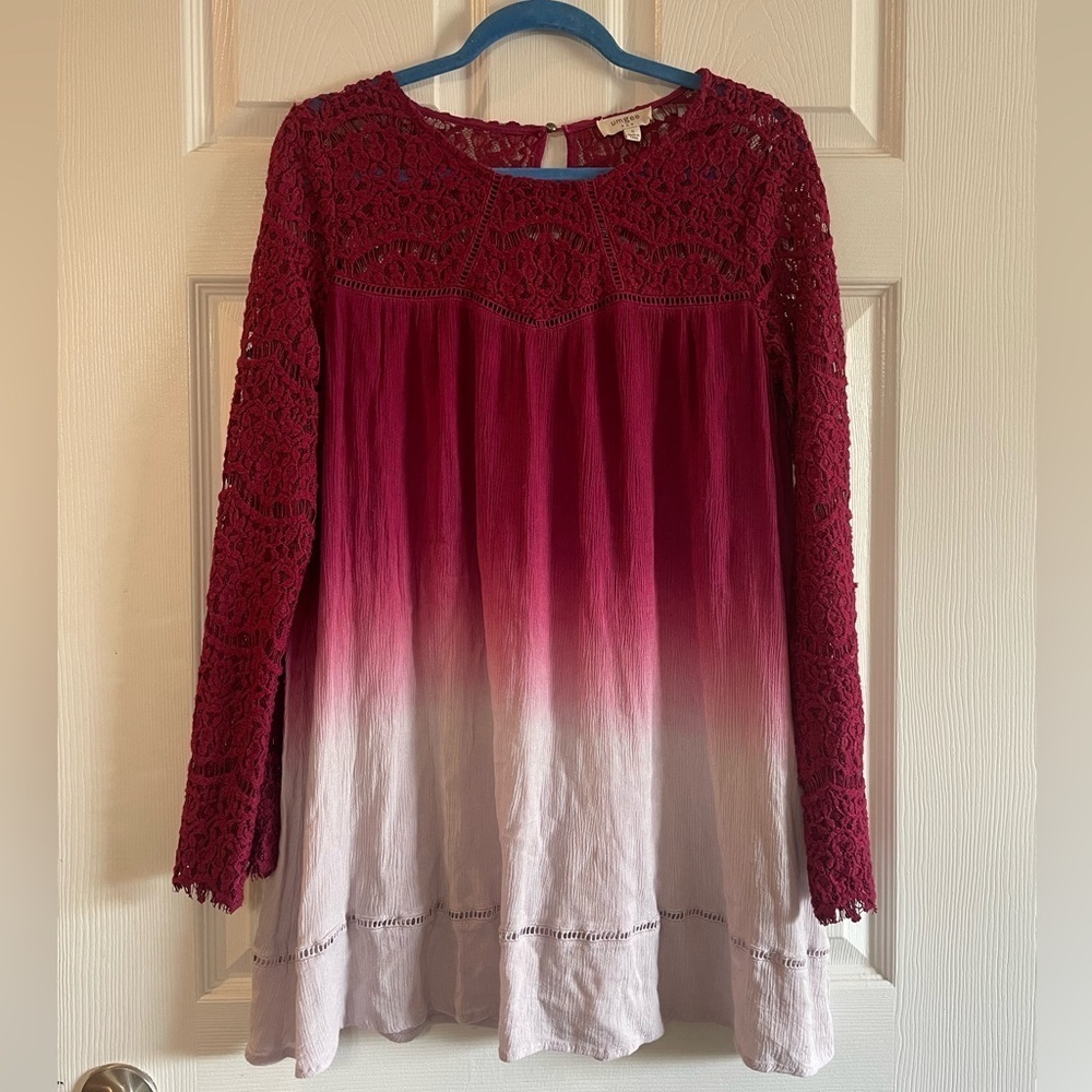 Umgee size small ombré and crochet tunic